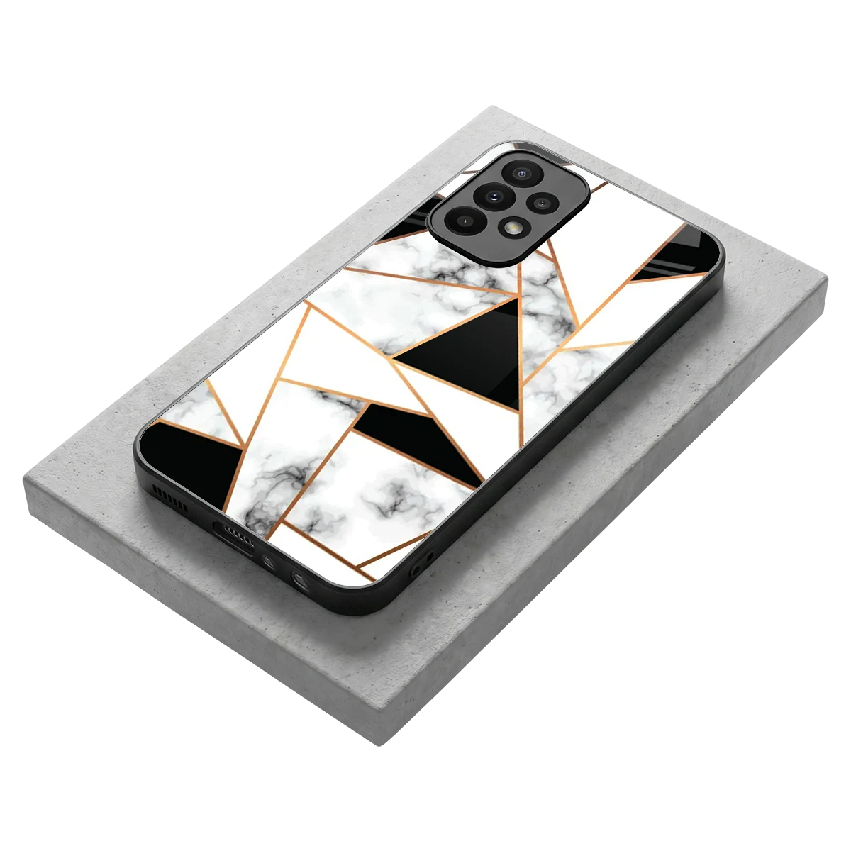 Monochrome Mosaic stylish phone case for samsung galaxy a23 | glossy glass and slim fit