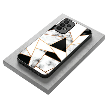 Monochrome Mosaic stylish phone case for samsung galaxy a23 | glossy glass and slim fit