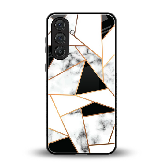 Monochrome Mosaic back phone cover | glass case for samsung galaxy m36 5g