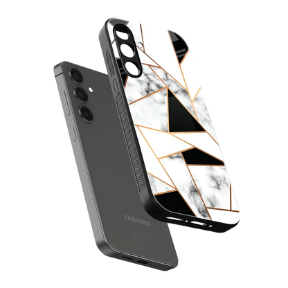 Monochrome Mosaic sleek samsung galaxy m35 5g cover with tempered glass back and TPU edges