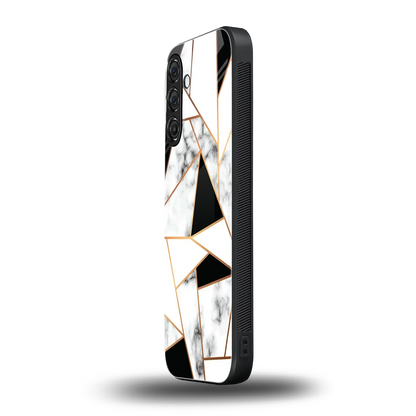 Monochrome Mosaic samsung galaxy m35 5g mobile cover | shockproof glass phone case