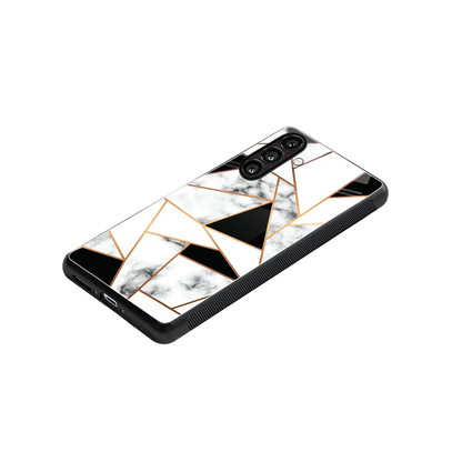 Monochrome Mosaic stylish phone case for samsung galaxy m35 5g | glossy glass and slim fit