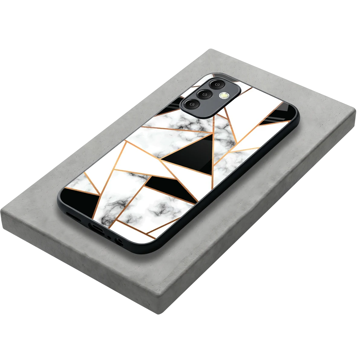 Monochrome Mosaic stylish phone case for samsung galaxy m14 5g | glossy glass and slim fit