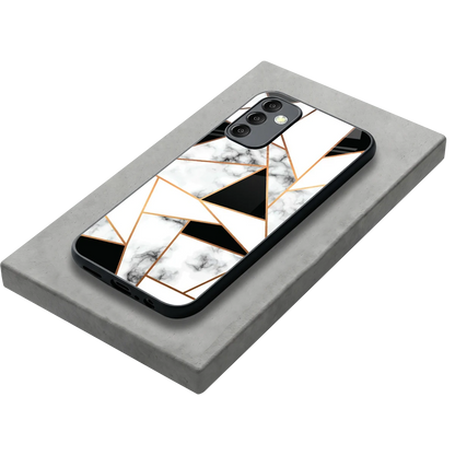 Monochrome Mosaic stylish phone case for samsung galaxy m14 5g | glossy glass and slim fit