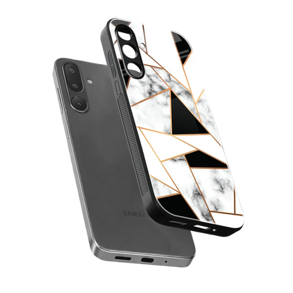 Monochrome Mosaic sleek samsung galaxy m56 5g cover with tempered glass back and TPU edges
