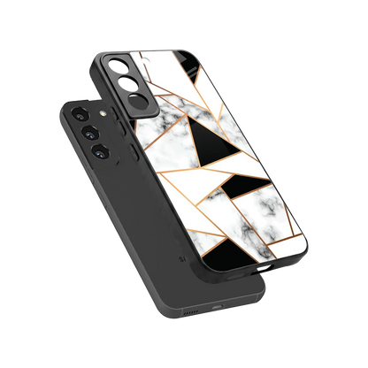Monochrome Mosaic sleek samsung galaxy s22 cover with tempered glass back and TPU edges