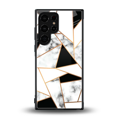 Monochrome Mosaic back phone cover | glass case for samsung galaxy s23 ultra