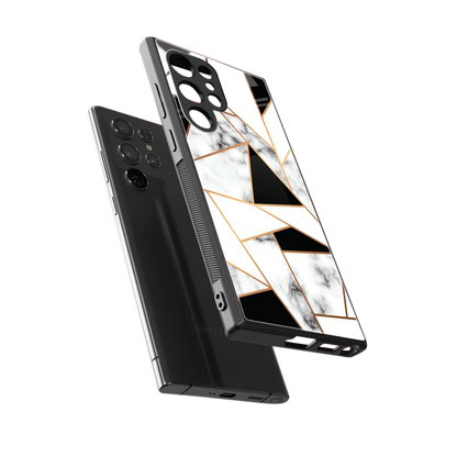 Monochrome Mosaic sleek samsung galaxy s23 ultra cover with tempered glass back and TPU edges