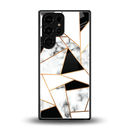 Monochrome Mosaic back phone cover | glass case for samsung galaxy s25 ultra