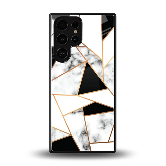 Monochrome Mosaic back phone cover | glass case for samsung galaxy s25 ultra