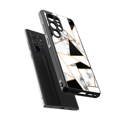 Monochrome Mosaic sleek samsung galaxy s25 ultra cover with tempered glass back and TPU edges