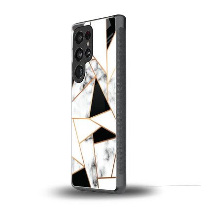 Monochrome Mosaic samsung galaxy s25 ultra mobile cover | shockproof glass phone case