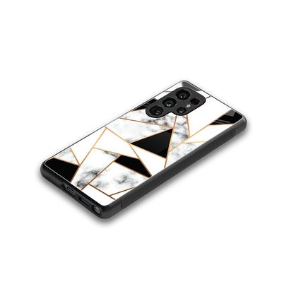 Monochrome Mosaic stylish phone case for samsung galaxy s25 ultra | glossy glass and slim fit