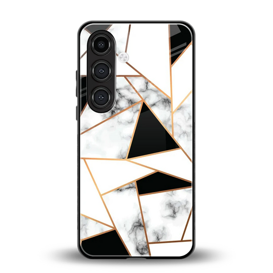 Monochrome Mosaic back phone cover | glass case for samsung galaxy s24