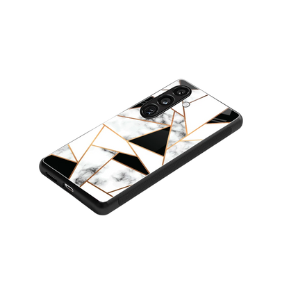 Monochrome Mosaic stylish phone case for samsung galaxy s24 | glossy glass and slim fit