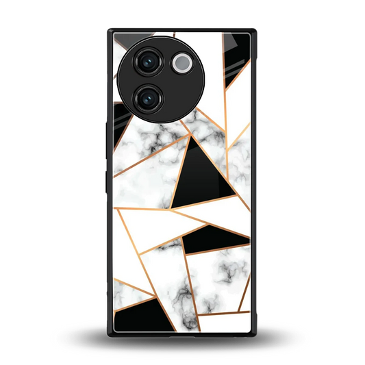 Monochrome Mosaic back phone cover | glass case for vivo v30e