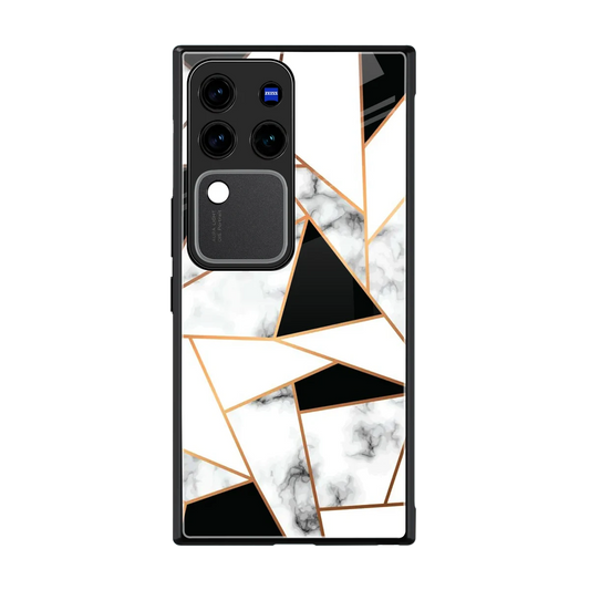 Monochrome Mosaic back phone cover | glass case forvivo v30 pro