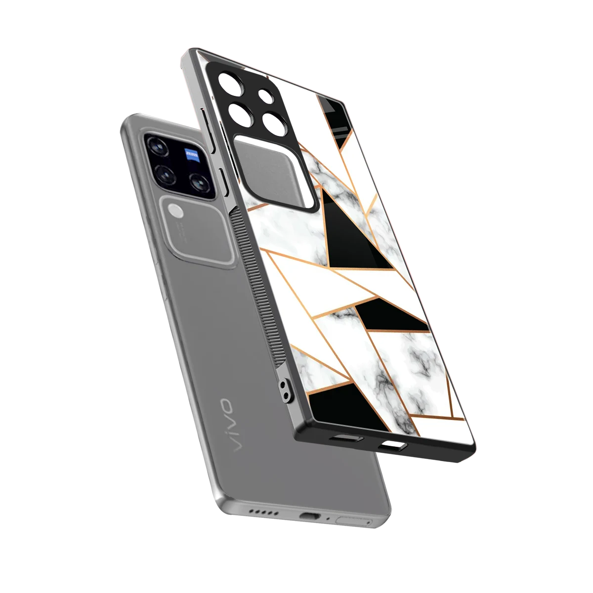 Monochrome Mosaic sleekvivo v30 pro cover with tempered glass back and TPU edges