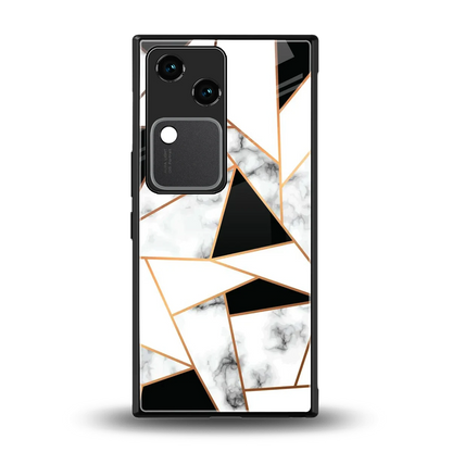 Monochrome Mosaic back phone cover | glass case for vivo v30