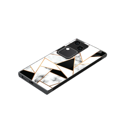 Monochrome Mosaic stylish phone case for vivo v30 | glossy glass and slim fit