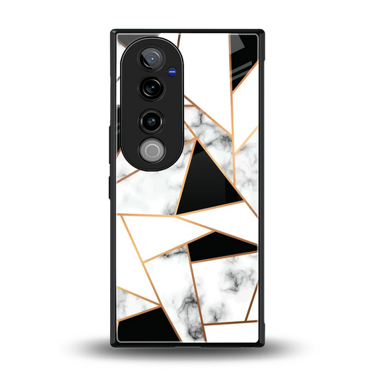 Monochrome Mosaic back phone cover | glass case for vivo v40 pro