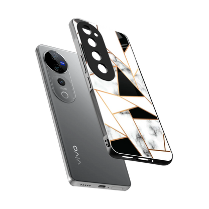 Monochrome Mosaic sleek vivo v40 pro cover with tempered glass back and TPU edges