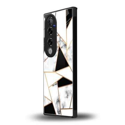 Monochrome Mosaic vivo v40 pro mobile cover | shockproof glass phone case