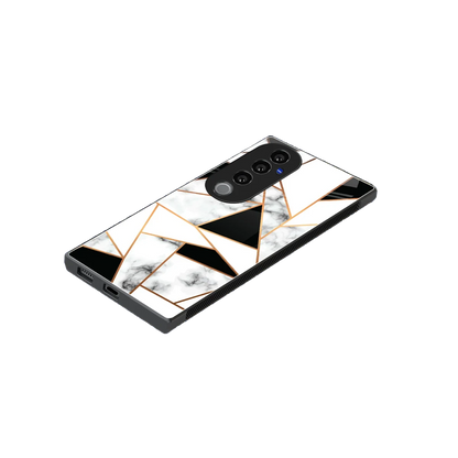Monochrome Mosaic stylish phone case for vivo v40 pro | glossy glass and slim fit
