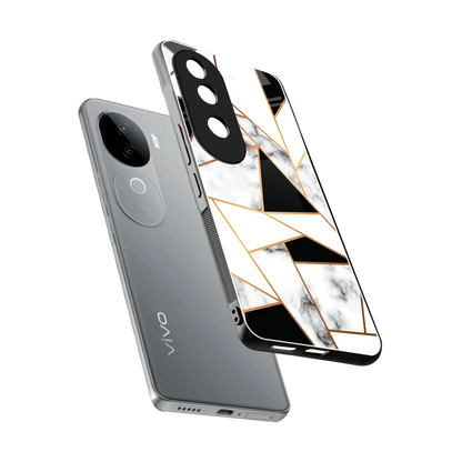 Monochrome Mosaic sleek vivo v40e cover with tempered glass back and TPU edges