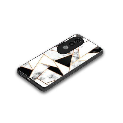 Monochrome Mosaic stylish phone case for vivo v40e | glossy glass and slim fit
