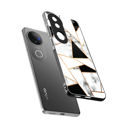 Monochrome Mosaic sleek vivo v50 cover with tempered glass back and TPU edges