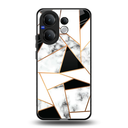 Monochrome Mosaic back phone cover | glass case for vivo v60