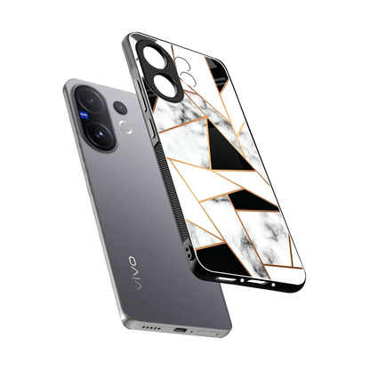 Monochrome Mosaic sleek vivo v60 cover with tempered glass back and TPU edges