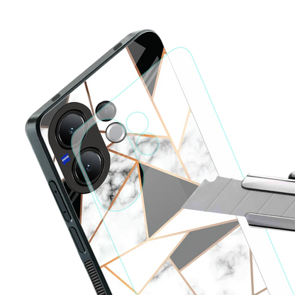 Monochrome Mosaic stylish phone case for vivo v60 | glossy glass and slim fit