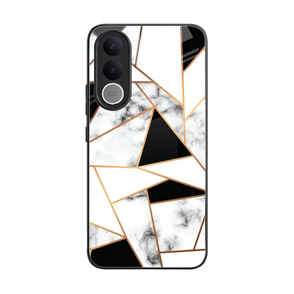 Monochrome Mosaic back phone cover | glass case for vivo v70 fe
