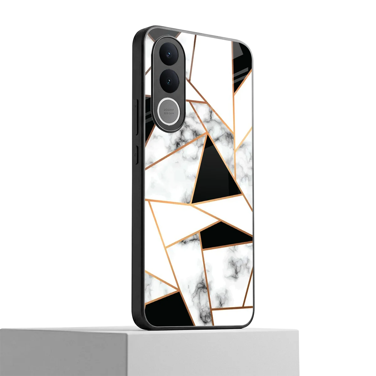 Monochrome Mosaic vivo v70 fe mobile cover | shockproof glass phone case
