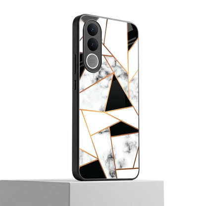 Monochrome Mosaic vivo v70 fe mobile cover | shockproof glass phone case