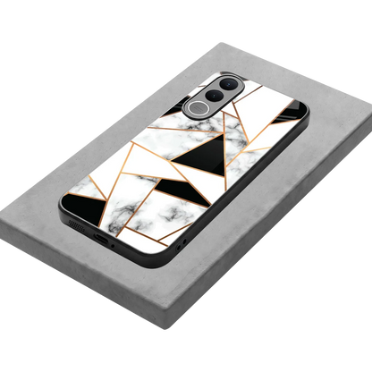 Monochrome Mosaic stylish phone case for vivo v70 fe | glossy glass and slim fit