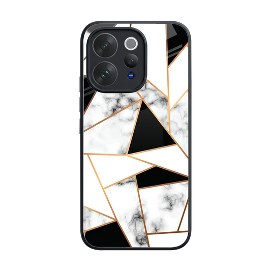 Monochrome Mosaic back phone cover | glass case for vivo v70