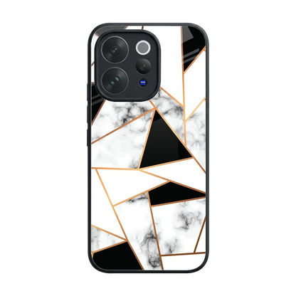 Monochrome Mosaic back phone cover | glass case for vivo v70 elite