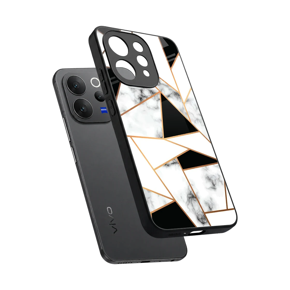Monochrome Mosaic sleek vivo v70 elite cover with tempered glass back and TPU edges