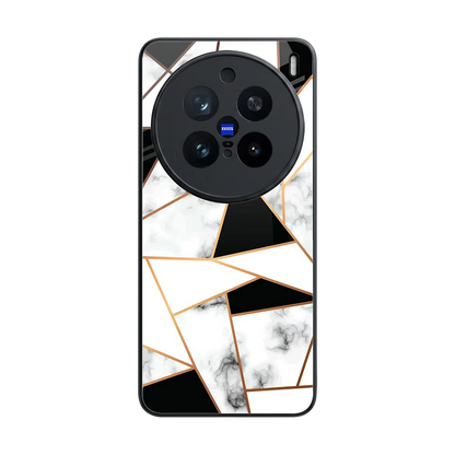 Monochrome Mosaic back phone cover | glass case for vivo x200 pro