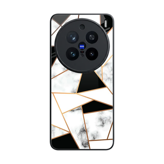 Monochrome Mosaic back phone cover | glass case for vivo x200 pro