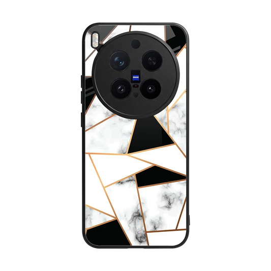 Monochrome Mosaic back phone cover | glass case for vivo x300 pro