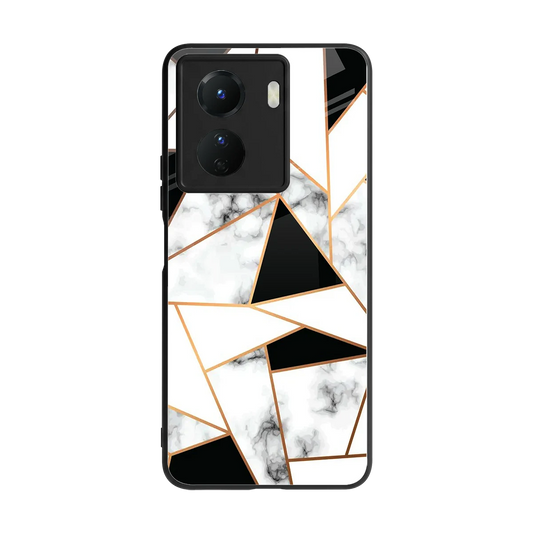 Monochrome Mosaic back phone cover | glass case for vivo y16