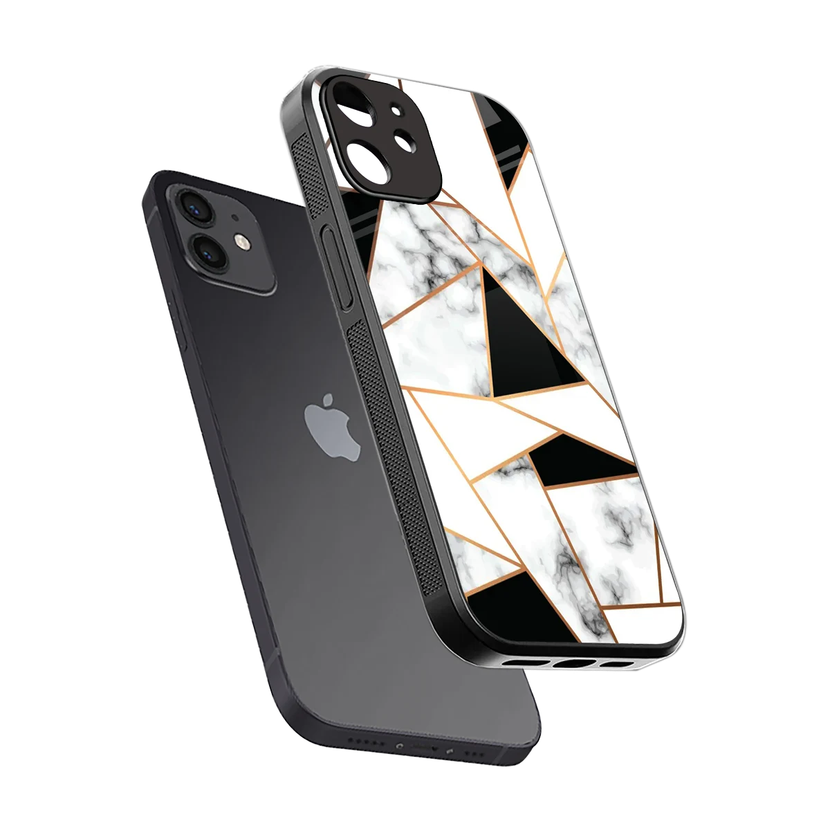 Monochrome Mosaic sleek iphone 11 cover with tempered glass back and TPU edges