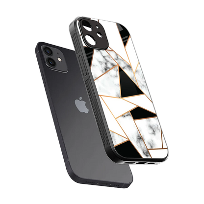 Monochrome Mosaic sleek iphone 11 cover with tempered glass back and TPU edges