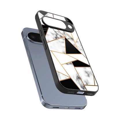 Monochrome Mosaic sleek google pixel 10 cover with tempered glass back and TPU edges