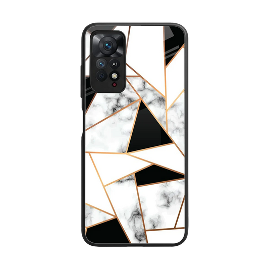 Monochrome Mosaic back phone cover | glass case for redmi note 11 pro