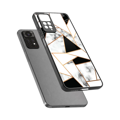 Monochrome Mosaic sleek redmi note 11 pro cover with tempered glass back and TPU edges